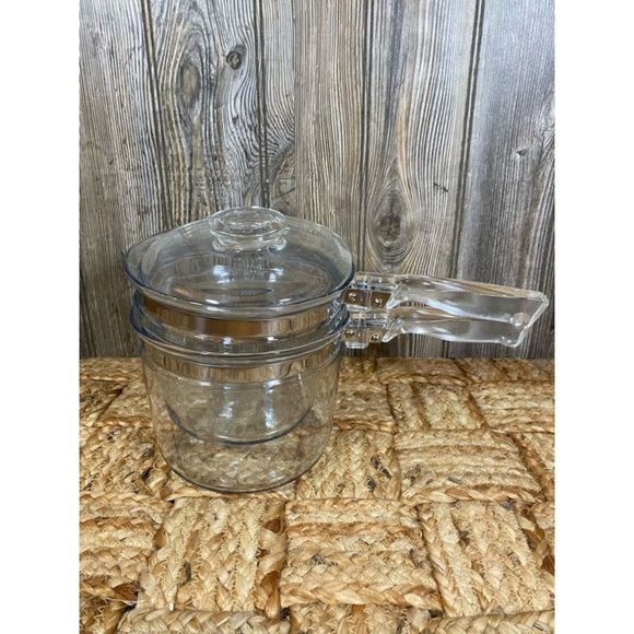 Pyrex Art Vintage Original Pyrex Flameware Glass Double Broiler